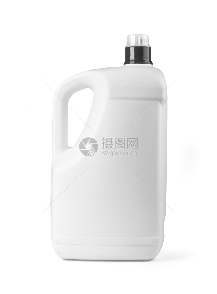 用于液体洗衣涤剂清洁漂白或织物软化器的白色塑料瓶图片