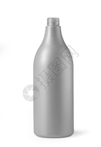 白色的灰塑料瓶带剪切路径孤立在白色上背景图片