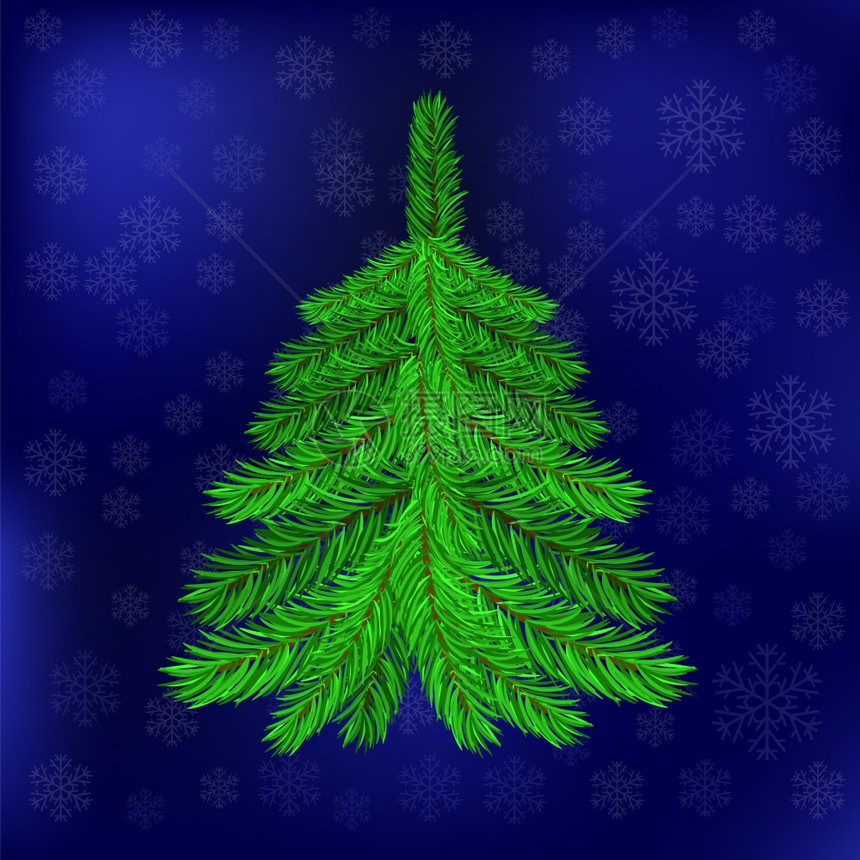 蓝雪花背景绿箭圣诞蓝夜天空象征图片
