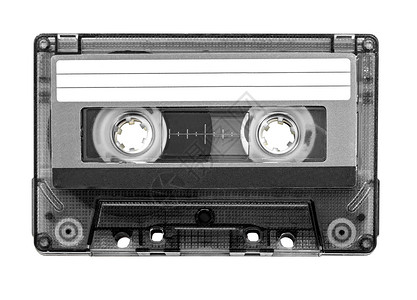 磁带复读机白色背景上的黑和白录音磁带背景