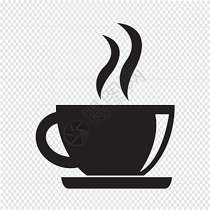 茶矢量咖啡杯图标背景