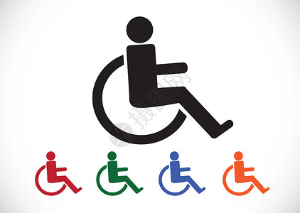 轮椅图标轮椅残疾人图标设计背景