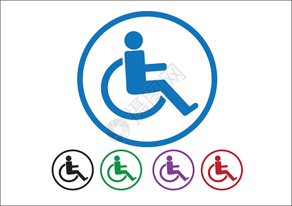 轮椅图标轮椅残疾人图标设计背景