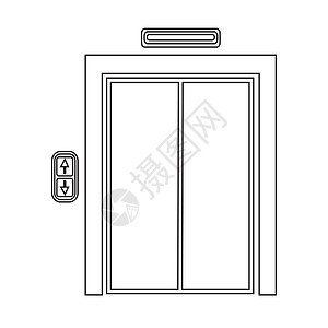 门图标电梯图标说明符号设计背景