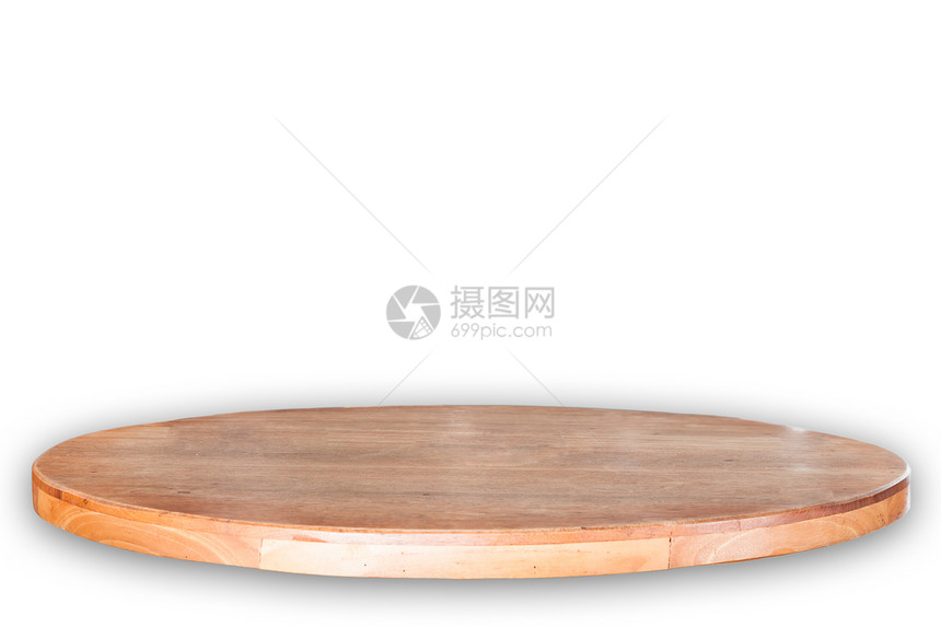 空圆木桌顶股票照片图片