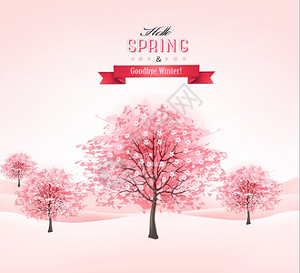 春天茂盛的樱花树图片