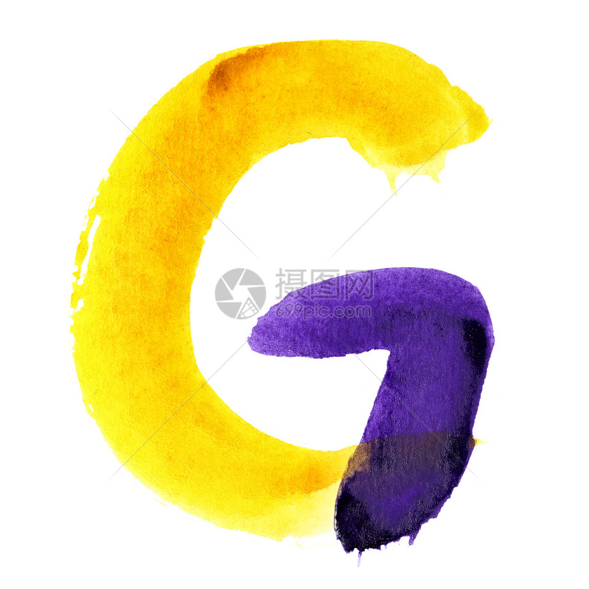 字母G彩色水字母表图片