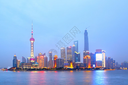 上海夜天线建筑高清图片素材