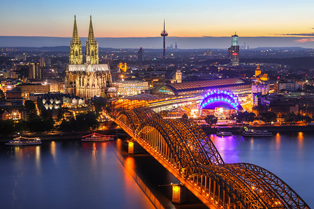 科隆大教堂空中观察德国科隆高清图片