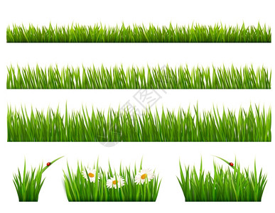 一大堆绿色草矢量元素背景图片