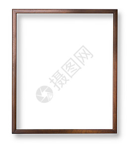 棕色纹理木框在白背景与剪切路径隔离的木框架背景