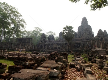 高棉建筑拜顿寺庙吴哥洞暹粒柬埔寨图片