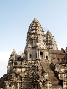 高棉建筑拜顿寺庙吴哥瓦暹粒柬埔寨高清图片