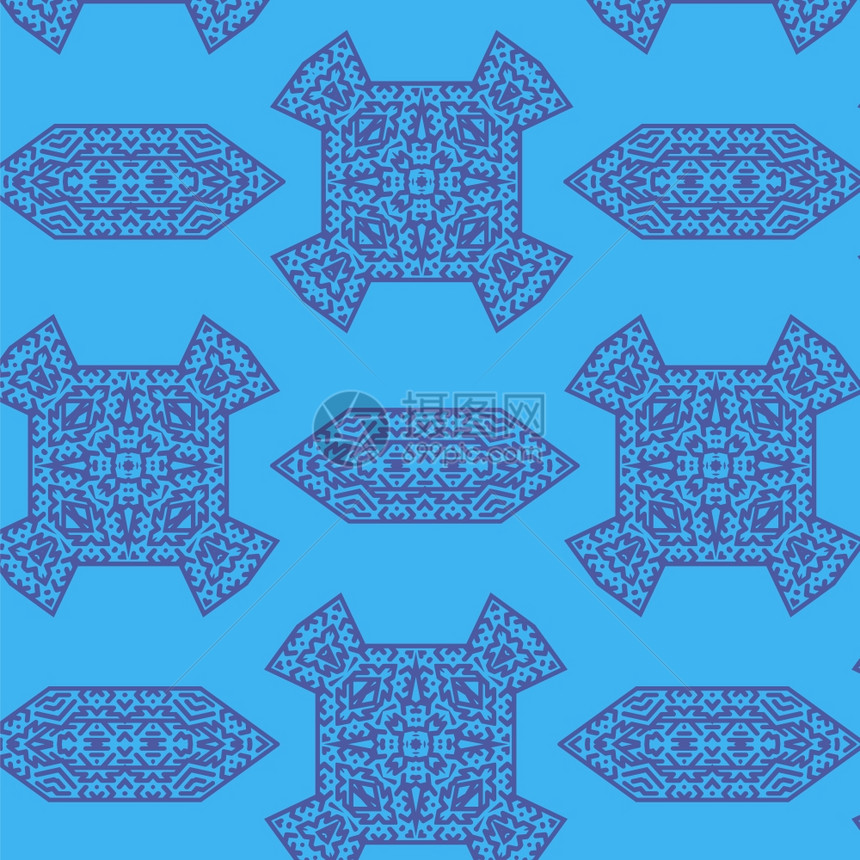 孔径回滴模式填充蓝色的纹理设计元素结构回滴壁纸的OrnateFloral装饰蓝背景的传统装饰图片