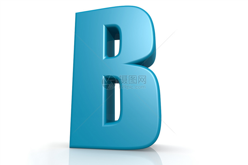 孤立的蓝色B字母表白色背景图像高深的艺术作品可用于任何图形设计图片