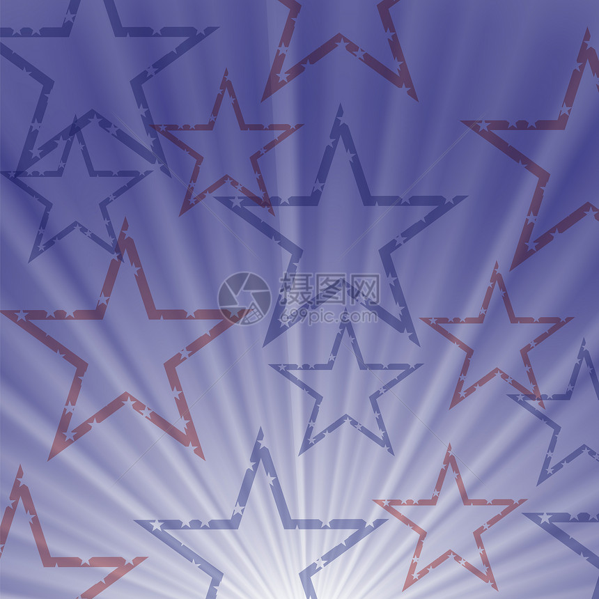 美国独立日的星浪蓝背景图片