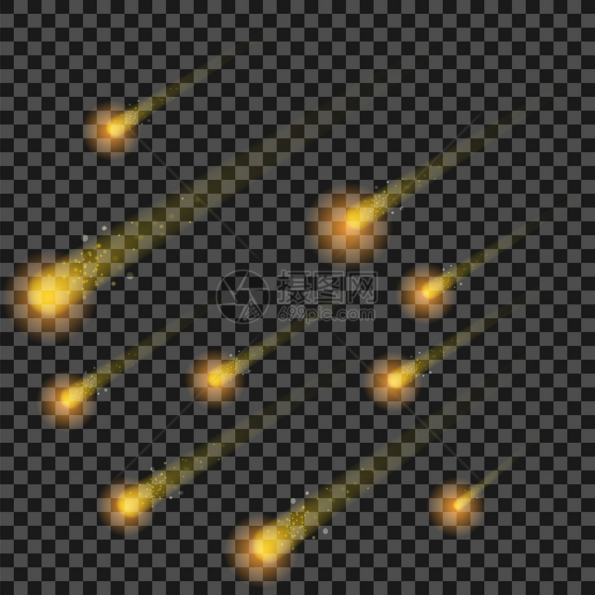 黄星孤立于彩色背景高空射杀天体彗星流冲洗坠落图片
