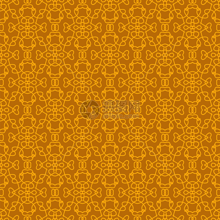 橙色上的无缝纹理设计元素组织回滴模式填充壁纸的OrnateFloral装饰背景上的传统装饰设计元素图片