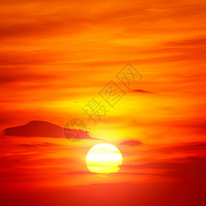 明亮的红色日出自然背景夏天高清图片素材