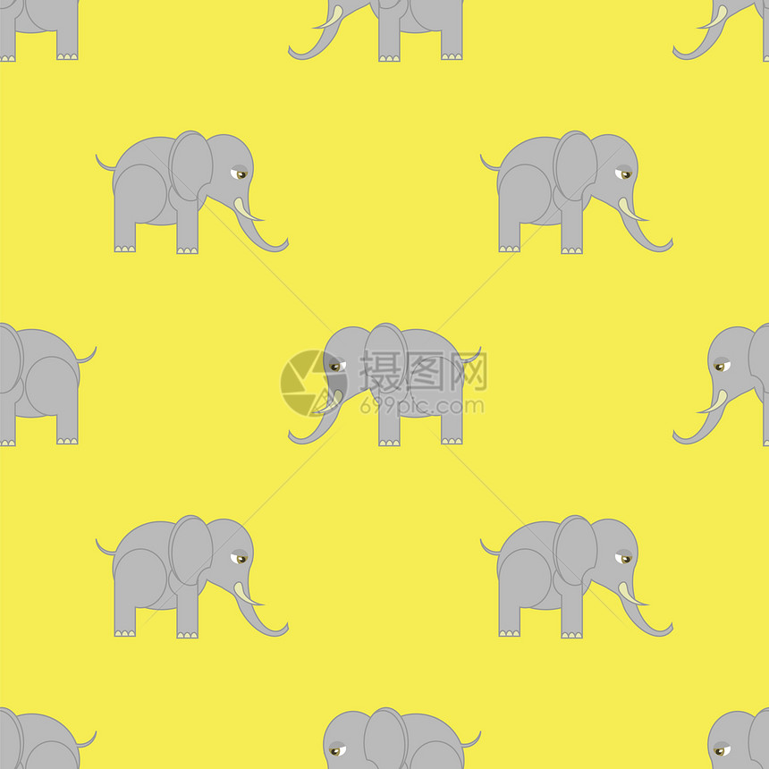 大象无缝模式动物背景图片