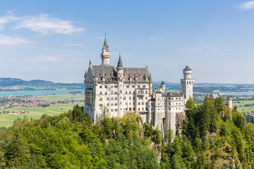 德国弗森巴伐利亚诺施旺斯坦城堡美丽的夏季景色图片
