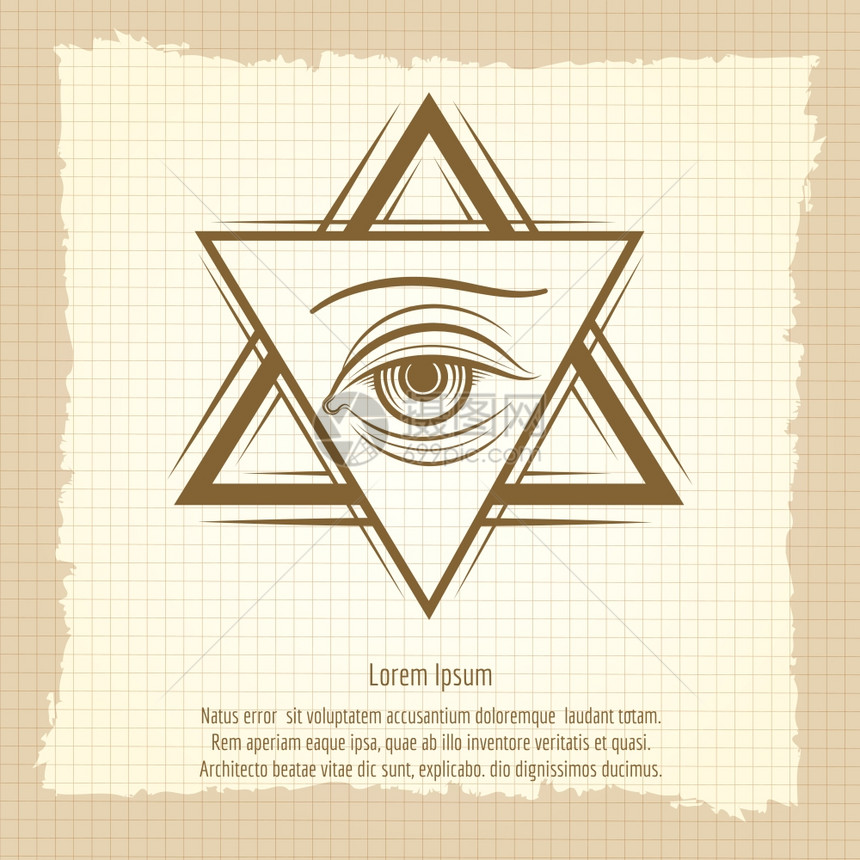 双三角和眼标志三角和眼传统风格的自由向量符号图片