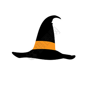 ff女帽、万圣节图标 白色背景的黑帽子、白色背景的黑帽子背景