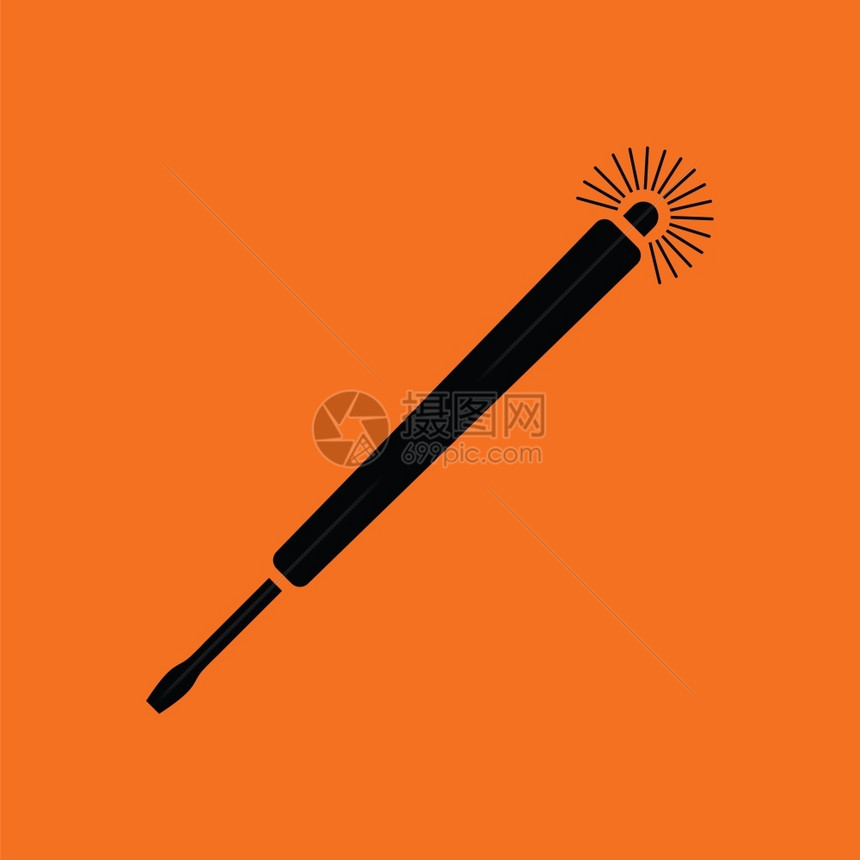 电动螺丝起子测试图标黑色橙背景矢量插图图片