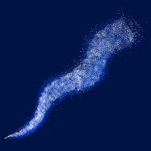 蓝色闪耀流星蓝背景上的星尘轨闪粒子效应宇宙分离波魔术光质星亮星的化抽象数字波星尘轨闪粒子背景