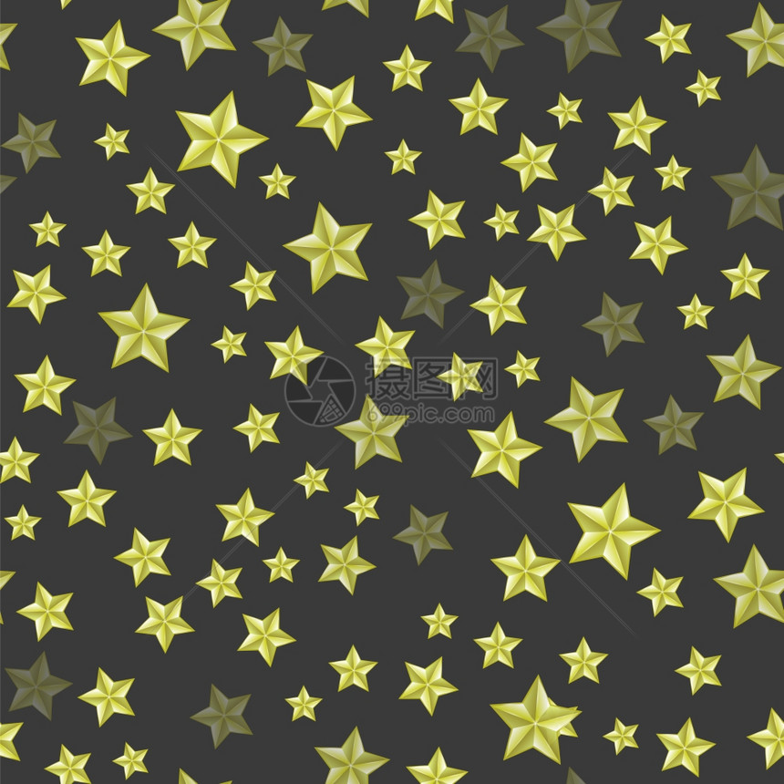 深色背景的一组黄星体无缝模式一组黄色星体无缝模式图片