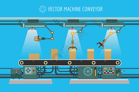 矢量工厂机械工业用传送背景