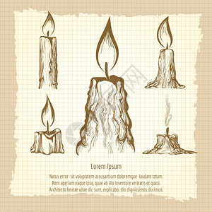 带蜡烛的旧海报带手画蜡烛的旧海报图片