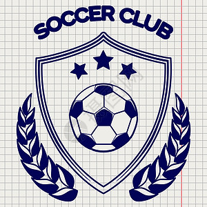 足球素材卡通笔记本背景的足球徽标柱志矢量图的球笔草背景