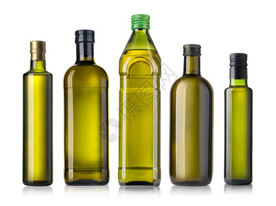 白底孤立的橄榄油瓶图片