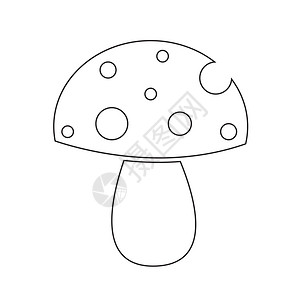 涂色简笔画蘑菇图标插设计背景