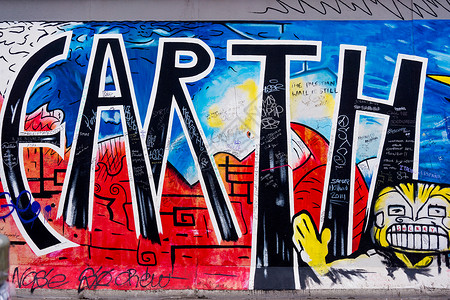德国艺术德国柏林3月20日15年3月日柏林东侧美术馆柏林墙涂鸦这是198年倒塌的最初柏林墙13公里长一部分背景