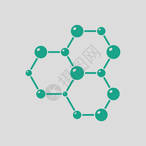 绿色背景原子结构图图片