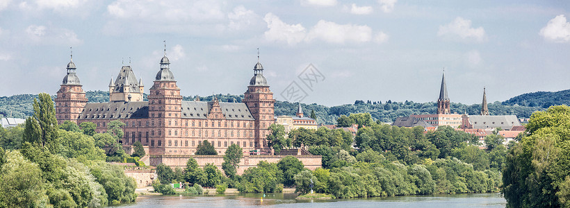 法兰克福约翰尼斯堡宫阿沙芬德国全景图片