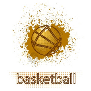篮球模板篮球创意GrungeLogo设计孤立于白背景背景