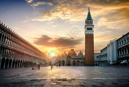 黎明后圣马可广场意大利威尼斯图片
