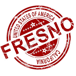 红色Fresno红色邮票白背景3D翻譯图片