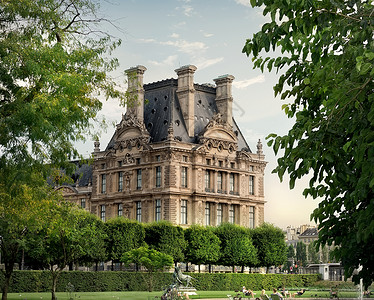 法国巴黎2016年8月日法国巴黎卢浮博物馆和公园图案图片