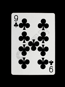 黑背景的游戏卡9孤立图片
