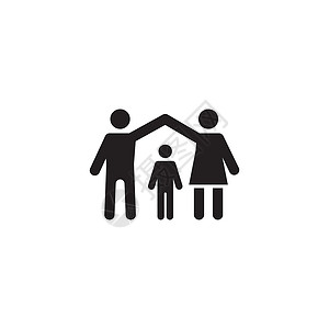 家庭图标家庭保险图标平面设计孤立说明背景