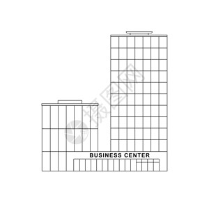 商业建设线的绘制筑外形的矢量薄图图片