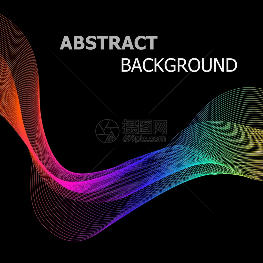 彩色抽象线条矢量背景图片