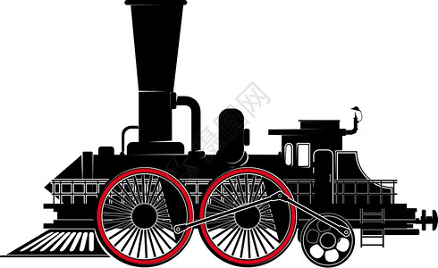 火车车轮奇怪的妙蒸汽机车巨大的管子和轮旧的蒸汽机车插画