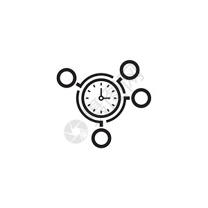 时间管理图标商业概念时间管理平板设计单独说明图片