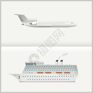 大型客轮和飞行旅行运输图图片