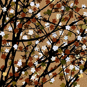 用于打印的春季主题花树背景背景图片